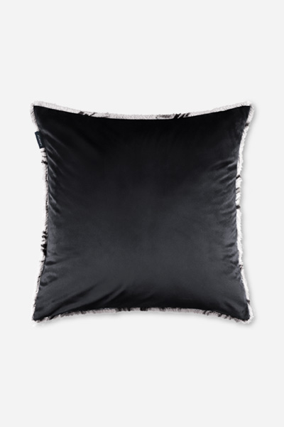 Leads to product detail page "JOOP! calm cornflower decorative cushion cover in black, 50 x 50 cm"