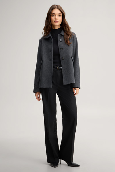 Leads to product detail page "Wool-blend jacket with cashmere in anthracite"