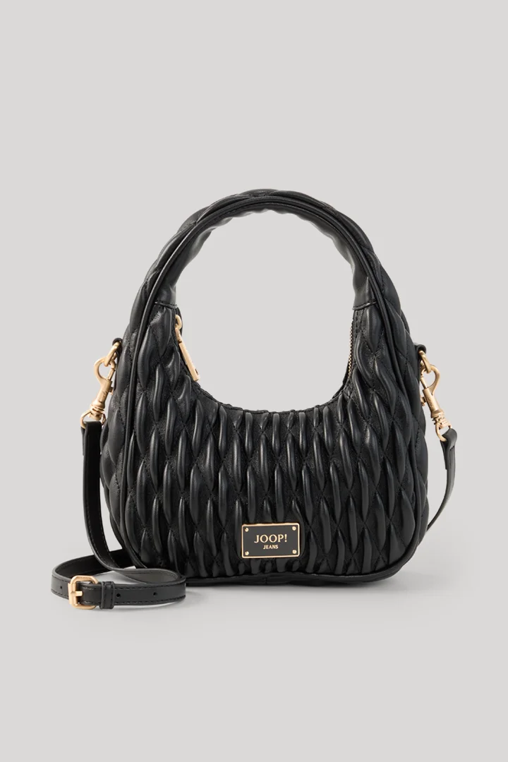 Ruga denise hobo bag in black, quilted