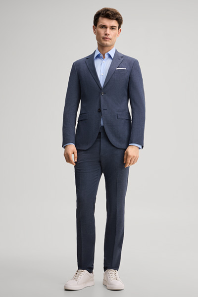 Leads to product detail page "Medium blue wool-blend suit"