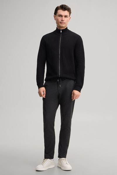 Leads to product detail page "Navy viscose-blend chinos"
