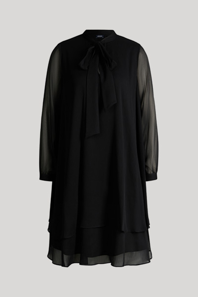 Black chiffon dress with a bow tie