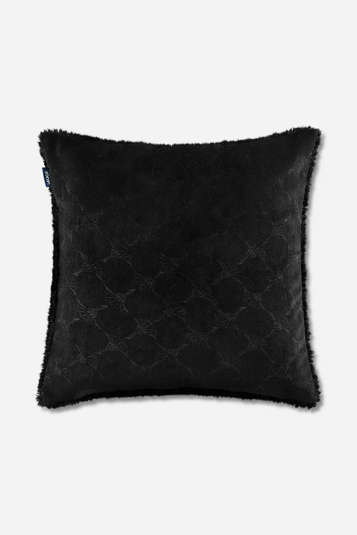 Leads to product detail page "JOOP! curly decorative cushion cover in black, 50 x 50 cm"