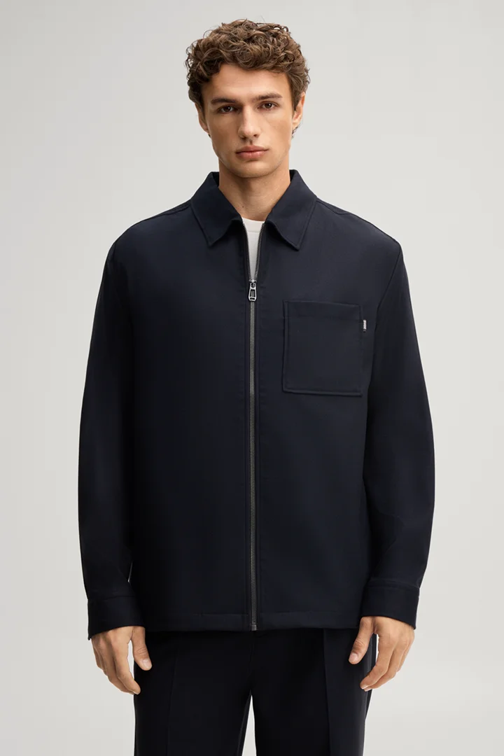 Leads to product detail page "Kombi-Hemdjacke aus Wollmix in Navy"