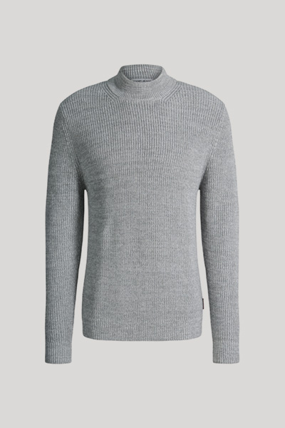 Leads to product detail page "Mid-grey jumper with a stand-up collar"