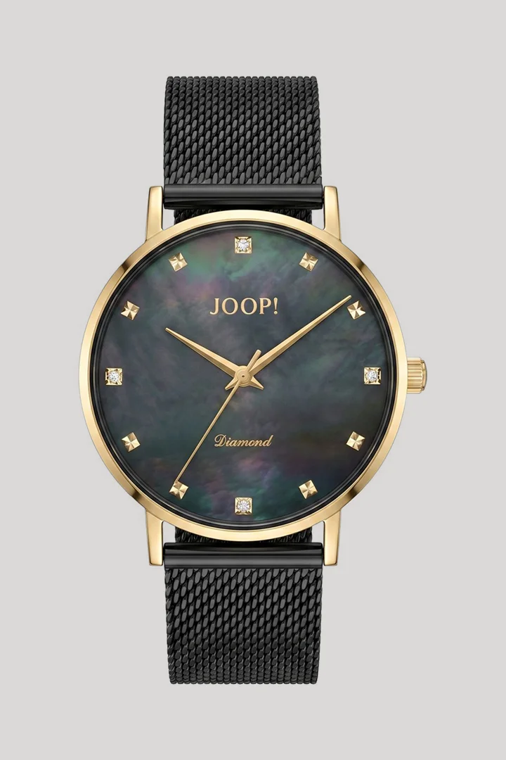 Leads to product detail page "Women’s wristwatch in black and gold"