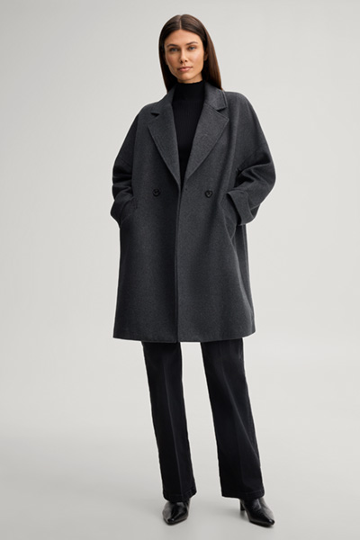 Leads to product detail page "Wool-blend coat with cashmere in anthracite"