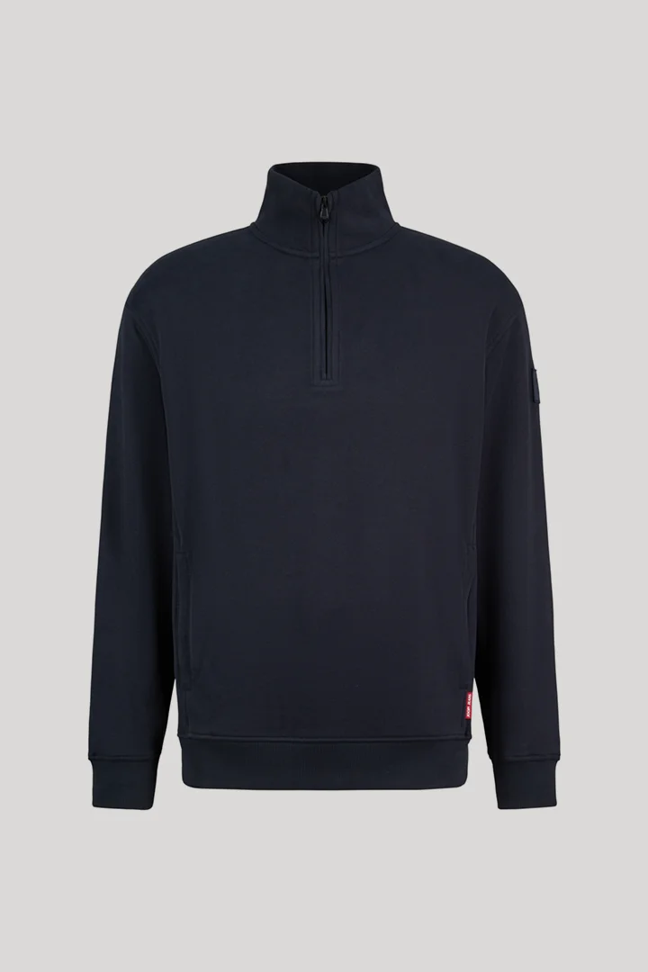 Führt zu Produktdetailseite „Sweatshirt mit Zipper in Dunkelblau"