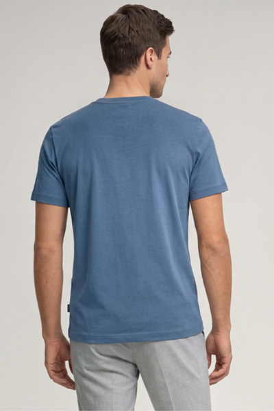 Führt zu Produktdetailseite „Baumwoll-T-Shirt in Mittelblau"