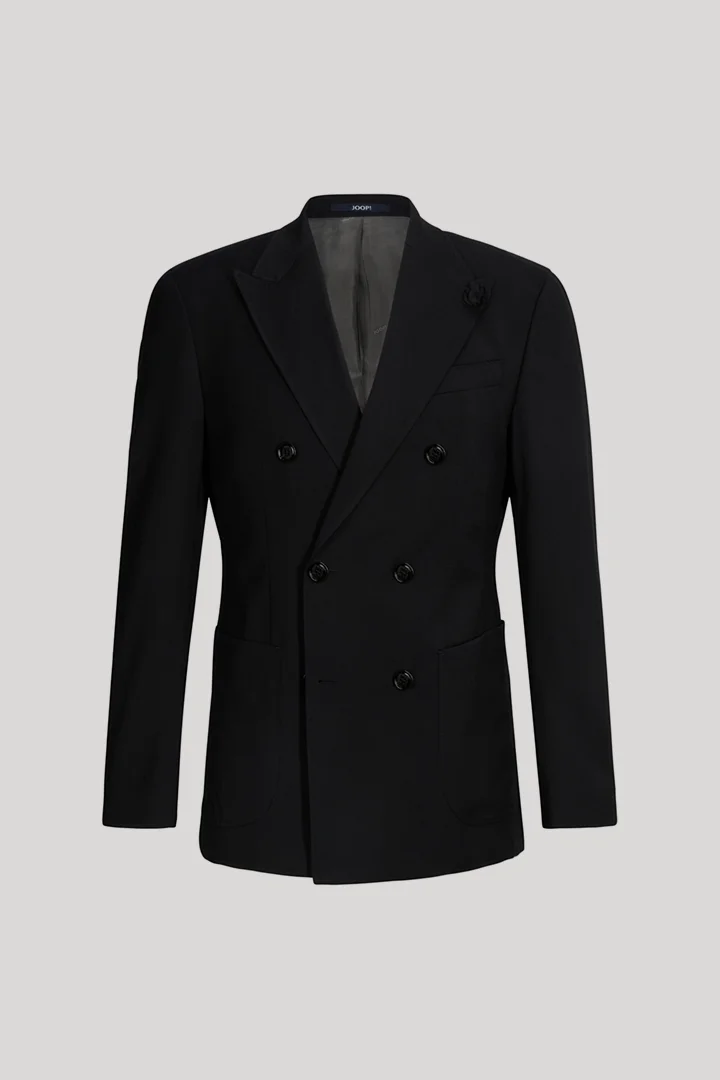 Modular double-breasted suit jacket in black