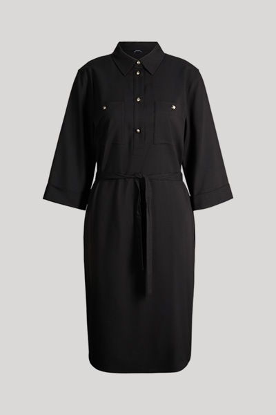 Black flannel shirt-style dress
