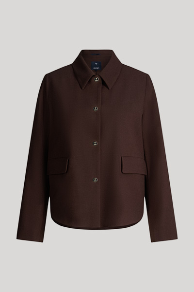 Leads to product detail page "Dark brown wool-blend cropped blazer"