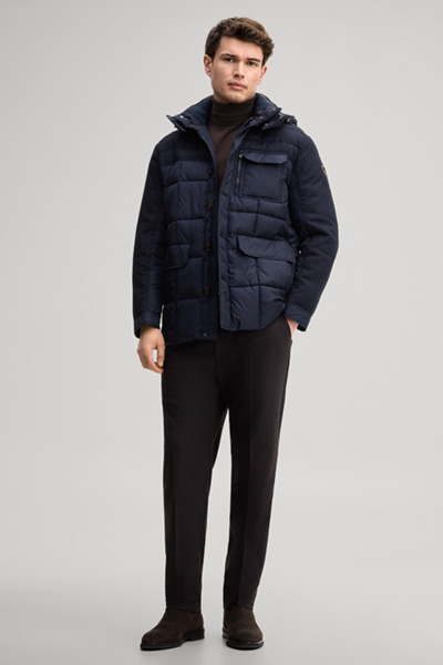 Leads to product detail page "Parka with detachable hood in navy"