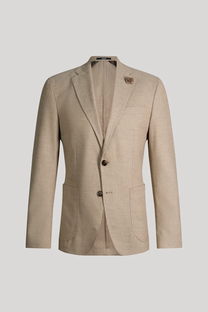Leads to product detail page "Beige wool-blend suit jacket"