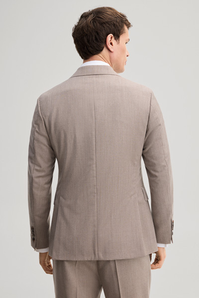 Leads to product detail page "Modular suit jacket in virgin wool, in light beige"