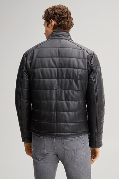 Leads to product detail page "Black lamb nappa leather jacket"