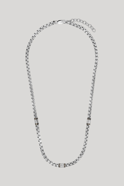 Necklace with pendants in gunmetal/silver