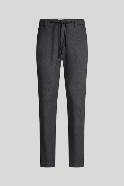 Patterned viscose-blend chinos in anthracite