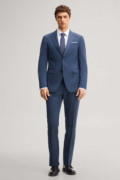 Leads to product detail page "Medium blue wool-blend suit"