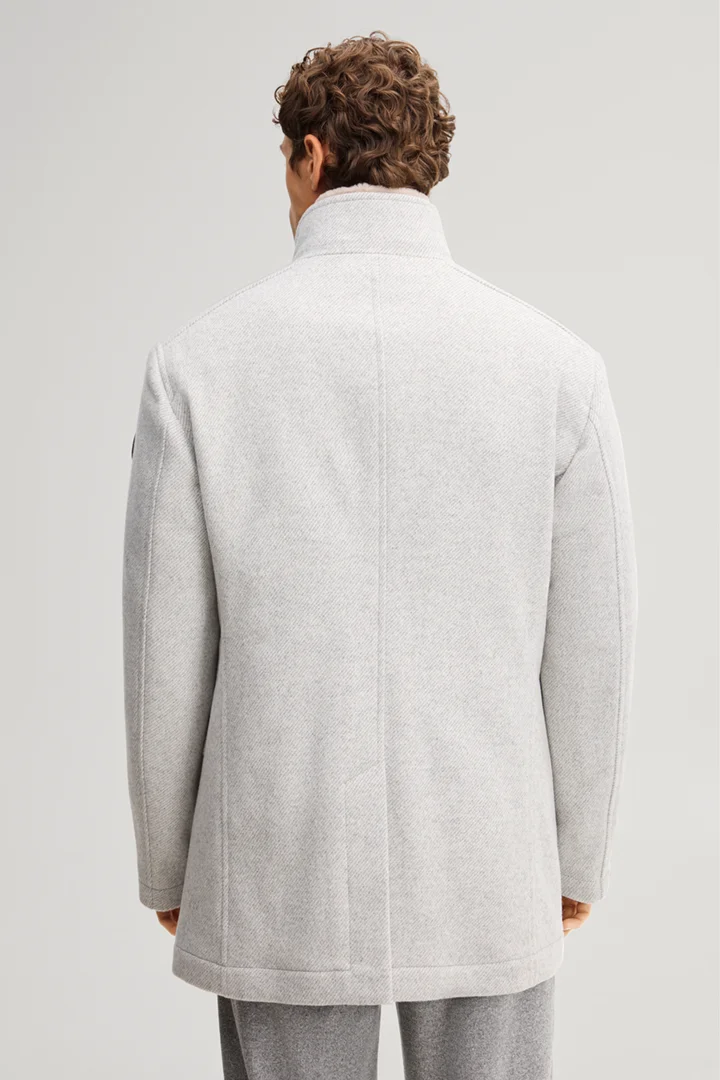 Führt zu Produktdetailseite „Jacke aus Wollmix mit Inlay in Hellgrau"