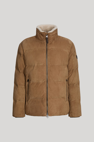 Führt zu Produktdetailseite „Velourslederjacke in Beige"