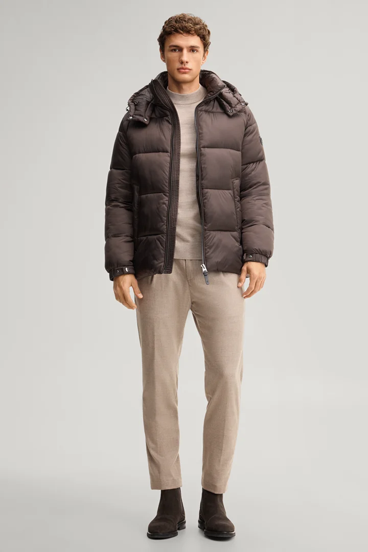 JOOP! presents the product Hooded quilted jacket in dark brown from the category Jackets as an outfit