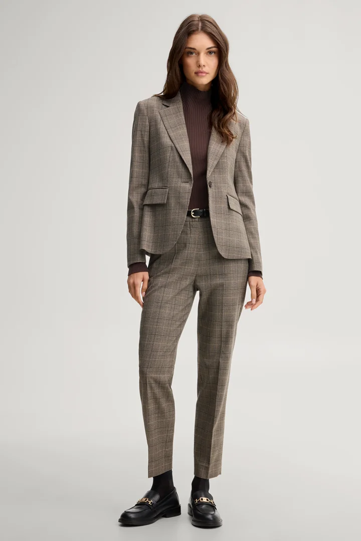 Führt zu Produktdetailseite „Blazer in Beige-Schwarz kariert"