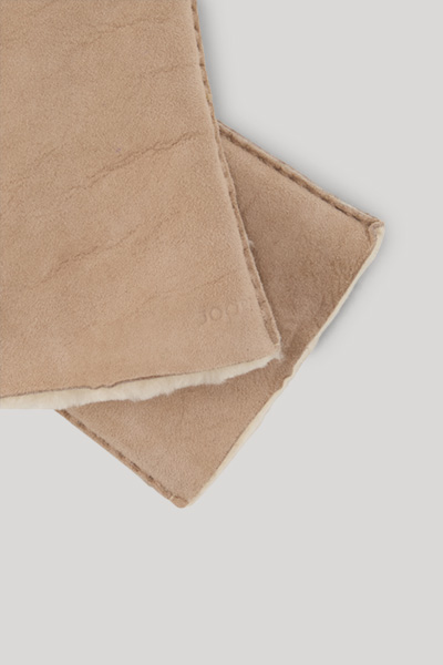 Leads to product detail page "Beige lambskin gloves"
