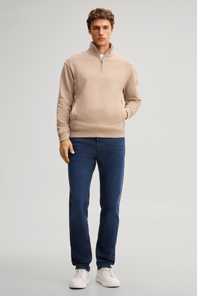 Führt zu Produktdetailseite „Sweatshirt mit Zipper in Braun"