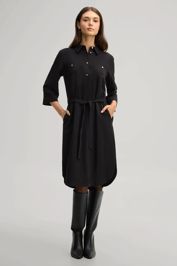 Leads to product detail page "Black flannel shirt-style dress"