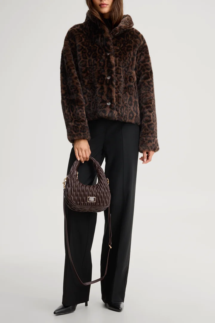 Leads to product detail page "Ruga denise hobo bag in dark brown, quilted"