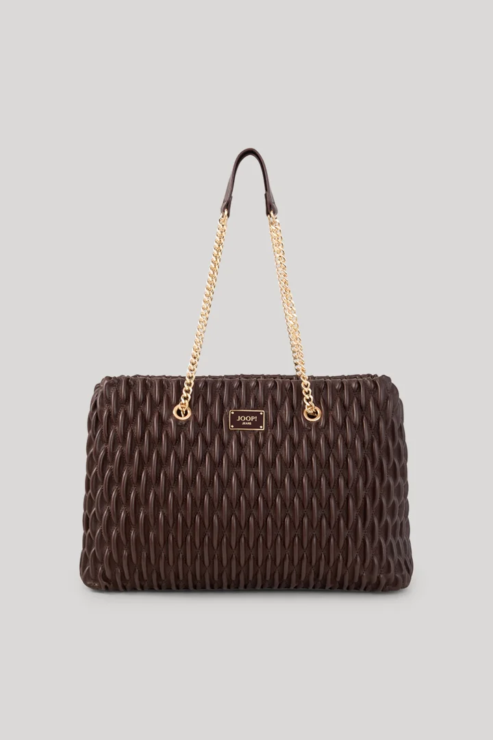Führt zu Produktdetailseite „Handtasche Ruga Niecy in Dunkelbraun gemustert"