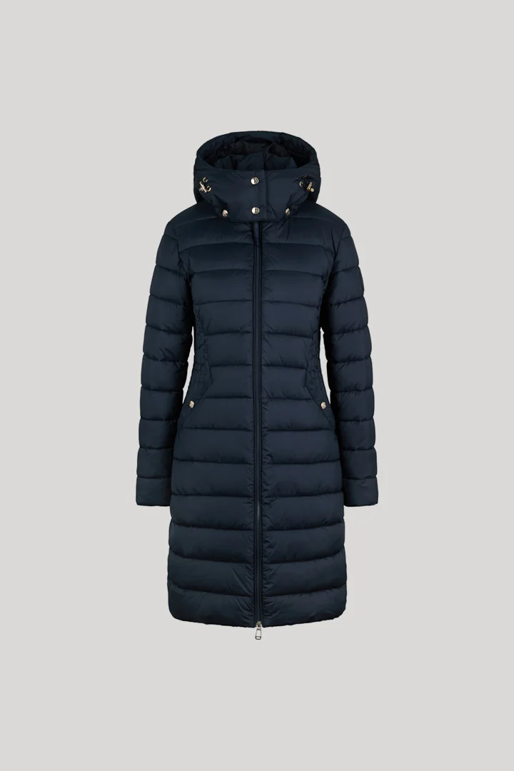 Führt zu Produktdetailseite „Steppmantel mit Kapuze in Navy"