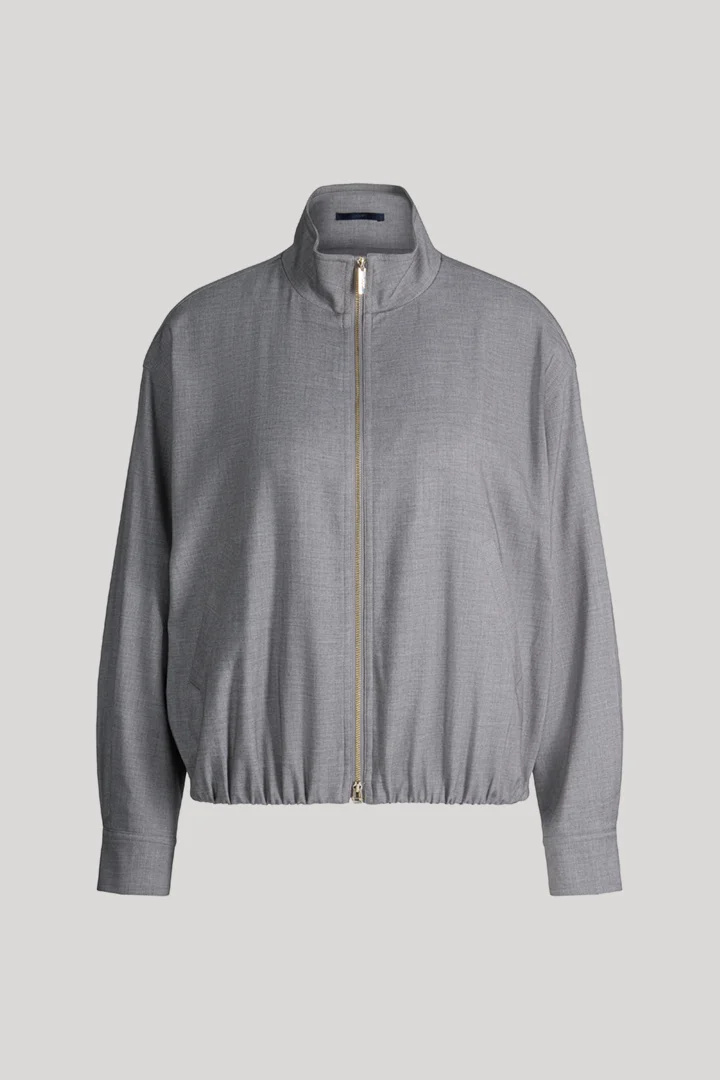 Flanell-Blouson in Grau meliert