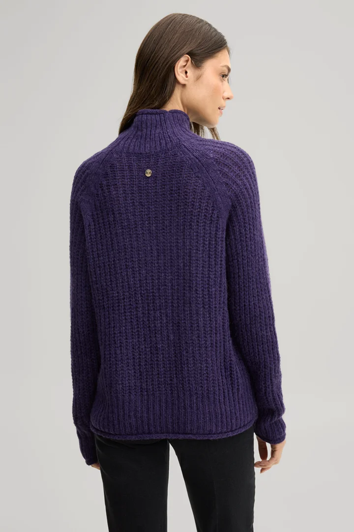 Leads to product detail page "Alpaca-wool blend roll-neck jumper in purple"