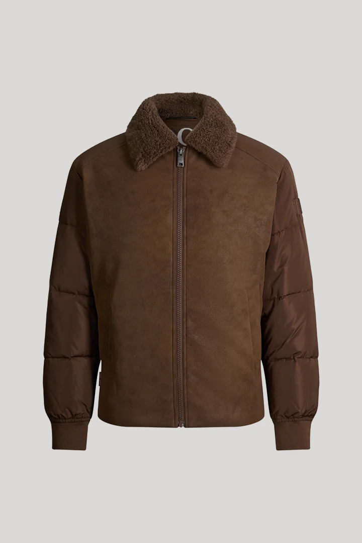Jacke mit Umlegekragen in Dunkelbraun