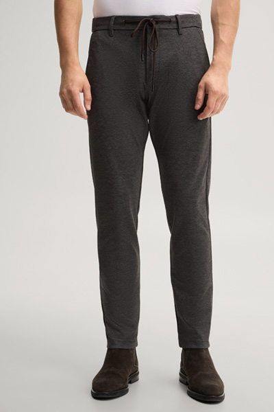 Leads to product detail page "Dark brown viscose-blend chinos"