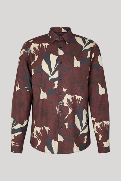 Hemd Matty in Bordeaux/Beige gemustert