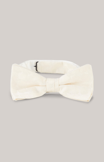 Silk Bow Tie in a Cream Pattern