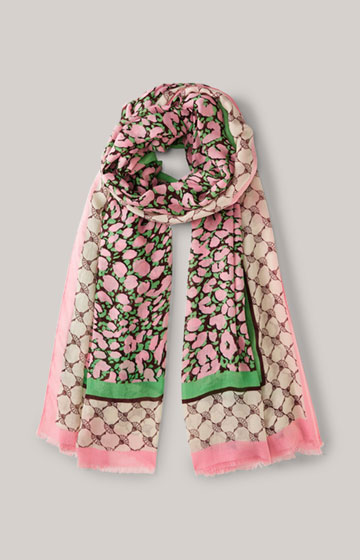Shawl in a Pink and Green Pattern