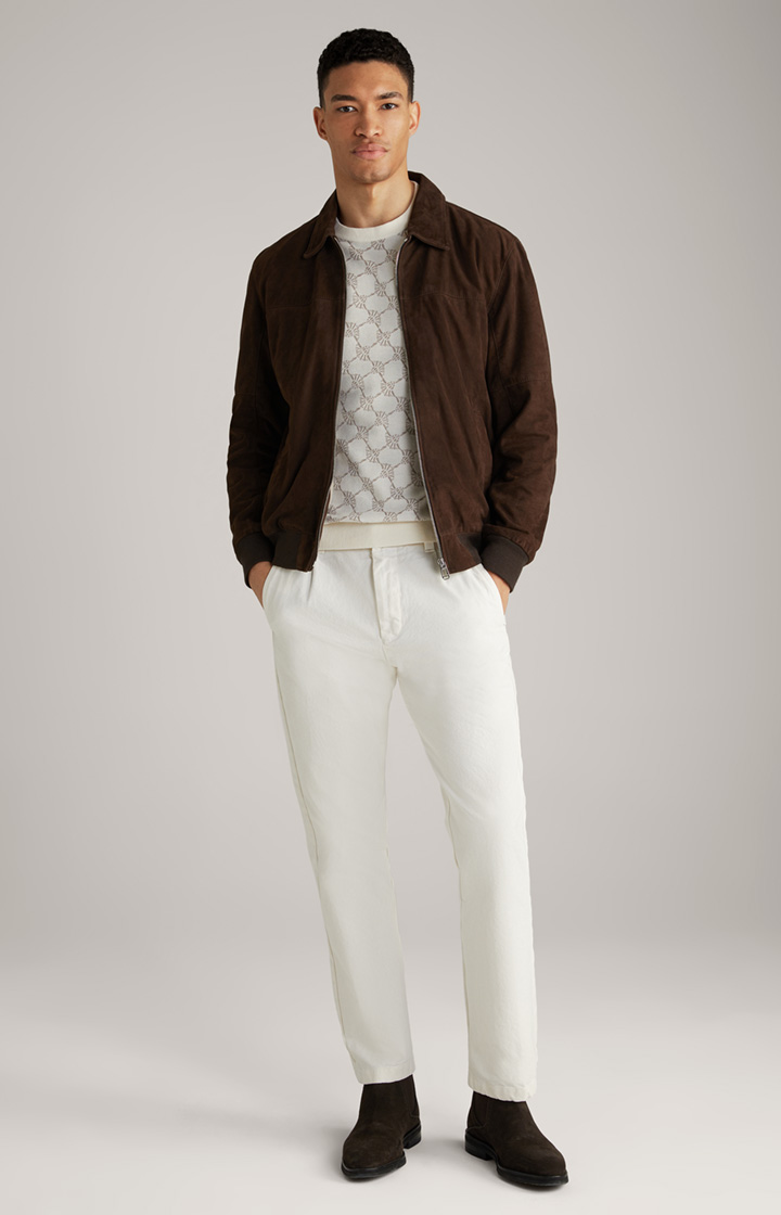 Dzianinowy sweter Ravon w kolorze białym, we wzór
