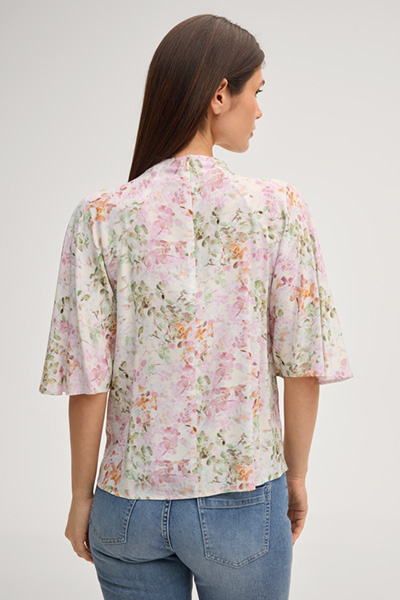 Brina blouse in pink/green patterned