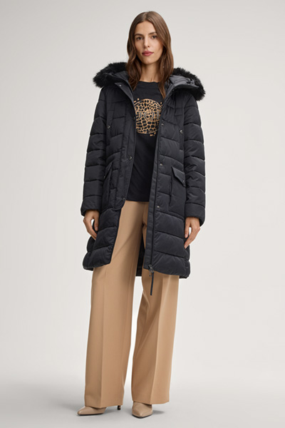 Chadia Quilted Coat in Black