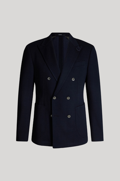 Heazy Herringbone Double-breasted Jacket in Dark Blue
