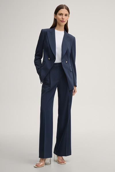 Paris Pleated Trousers in Navy
