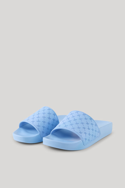 Leads to product detail page "Stampa fine oceano sandals in light blue"