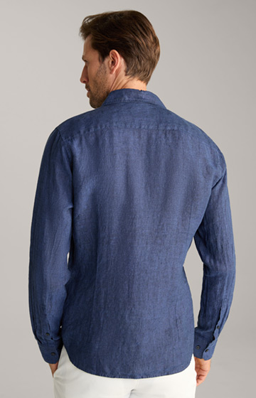 Pai Linen Shirt in Dark Blue Marl