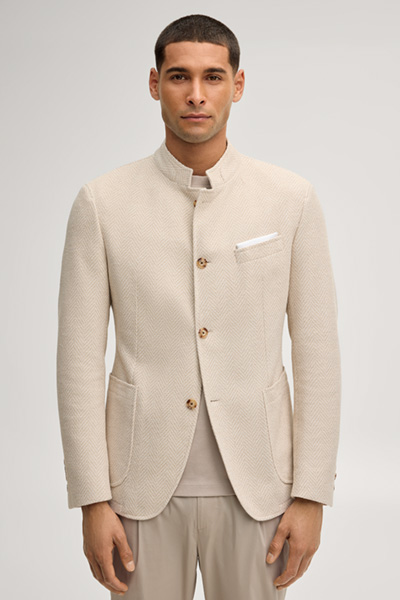 Hiro jacket in beige patterned fabric