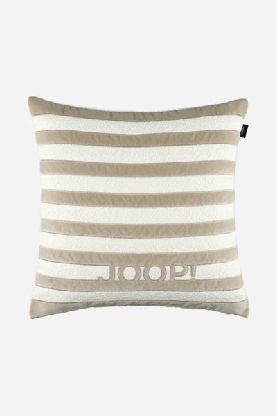 Leads to product detail page "Decorative cushion with fleece filling JOOP! FABRICS STUDIO in natural stripes, 60 x 60 cm"
