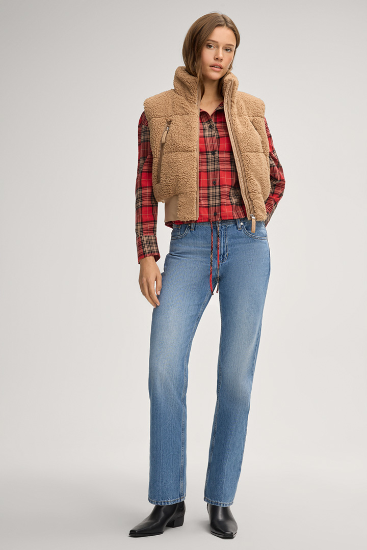 Führt zu Produktdetailseite „Bluse Bridget in Rot/Beige kariert"